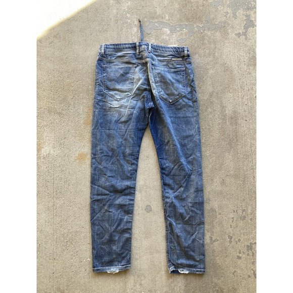 Men's DIESEL Narrot Distressed Medium Rinse Cotton Sweatpant Jeans, Size 34 - Picture 4 of 13